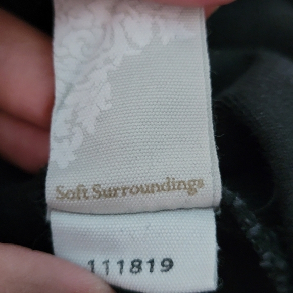 Soft Surroundings Black Skinny Stretchy Jeggings Size Large Side Pockets - Picture 10 of 11